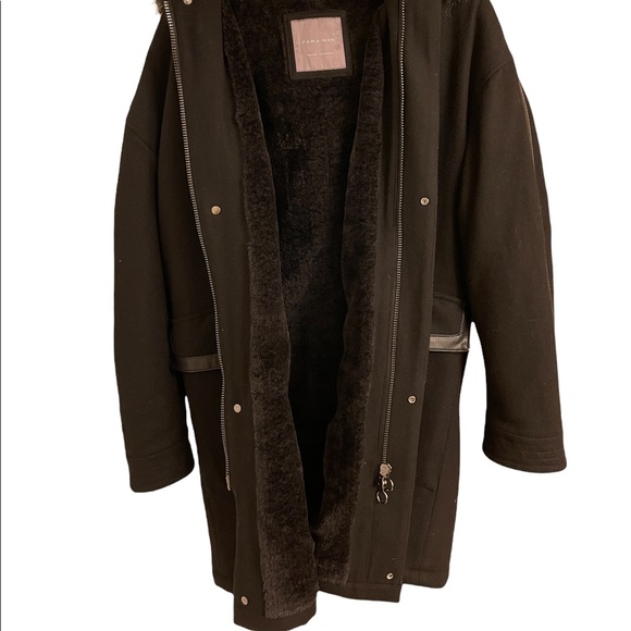 STUNNING & RARE mens Zara wool blend coat - Black - Medium - Picture 4 of 6